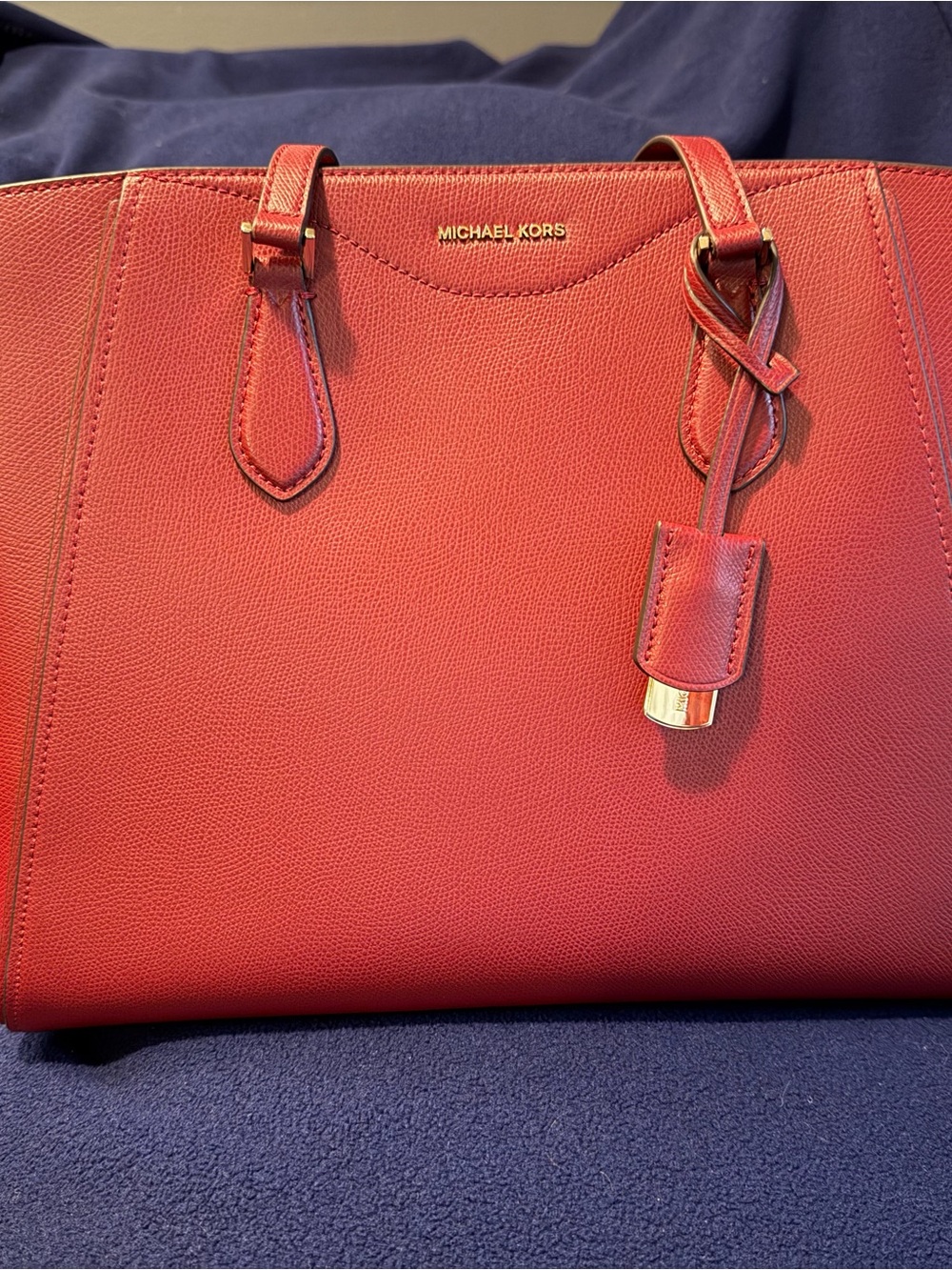 Michael Kors Cherry Red Taryn Leather Tote